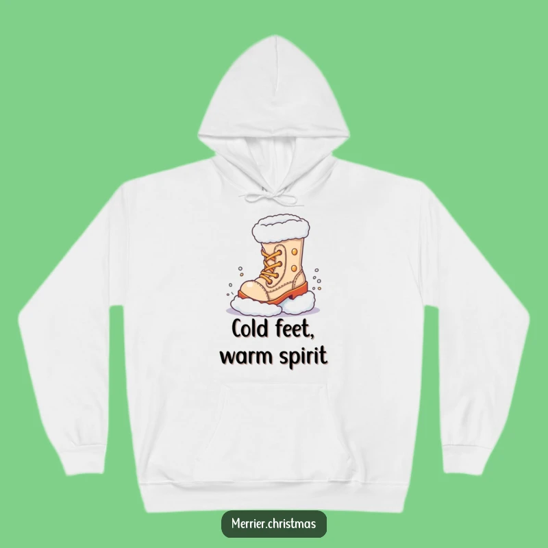 Funny Festive Boot Snow Kick Hoodie - Cozy & Hilarious Winter Wear