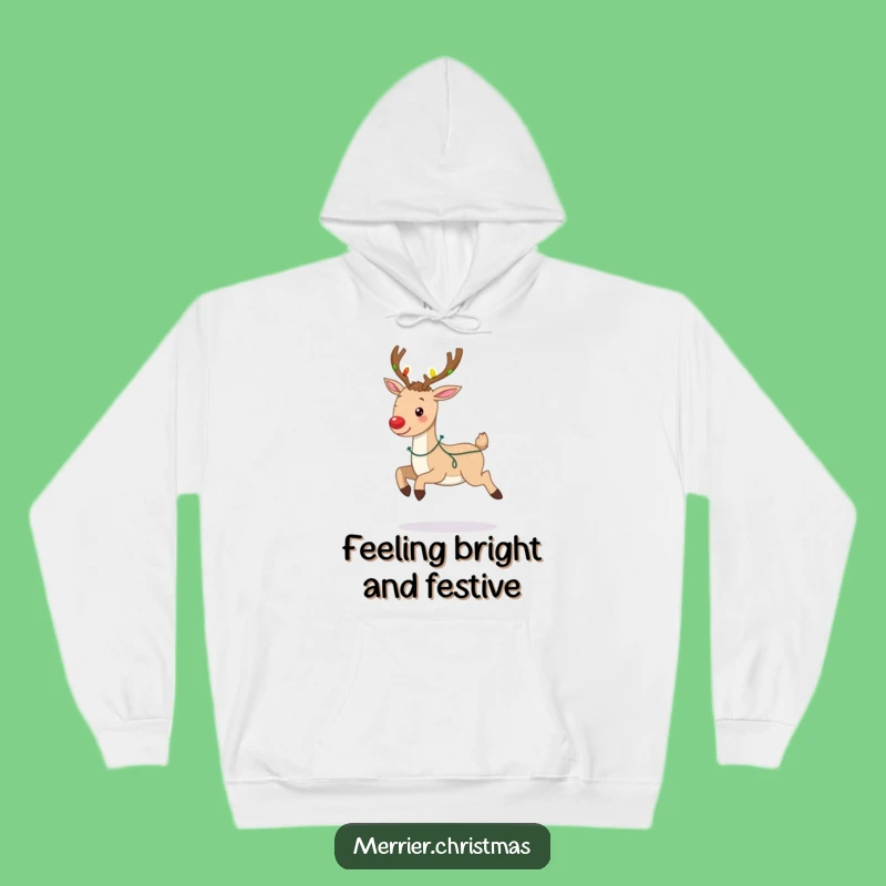 Funny Festive Reindeer Hoodie: Cozy Christmas Prancing Lights, Ideal Funny Gift