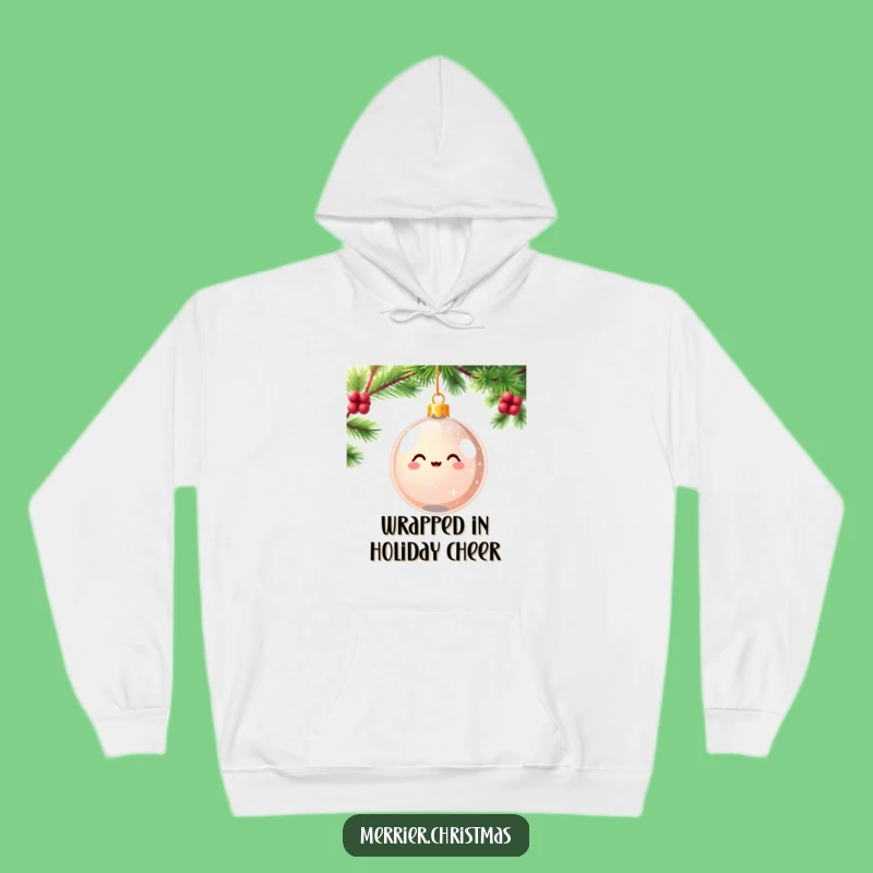 Cozy Funny Christmas Ornament Hoodie - Sparkling Kawaii Delight - Warm Gift