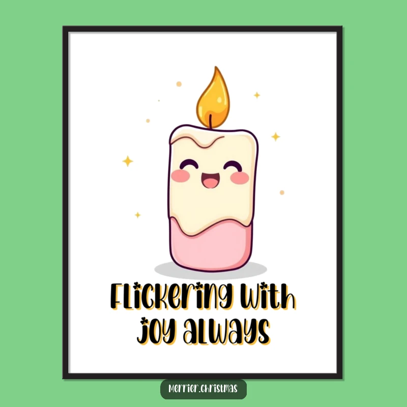 Funny Free Printable Wall Art: Cheerful Candle's Light - Energetic Decor