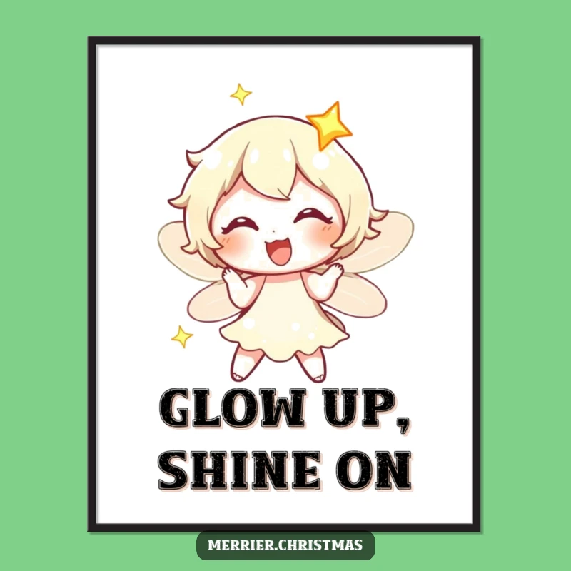 Funny Free Printable Wall Art: Twinkling Fairy Light Exaggerated Delight Decor