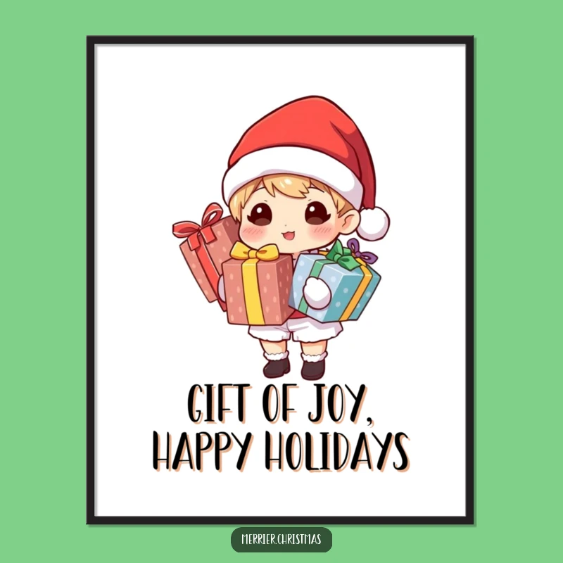 Free Printable Wall Art: Santa Gift-Giver Poster, Funny Downloadable Decor for Festive Vibes