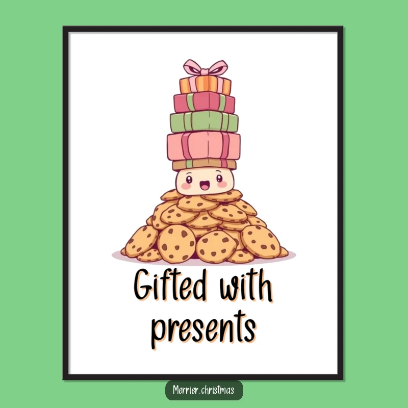 Free Printable Wall Art: Bewildered Cookie Stack Funny Downloadable Decor