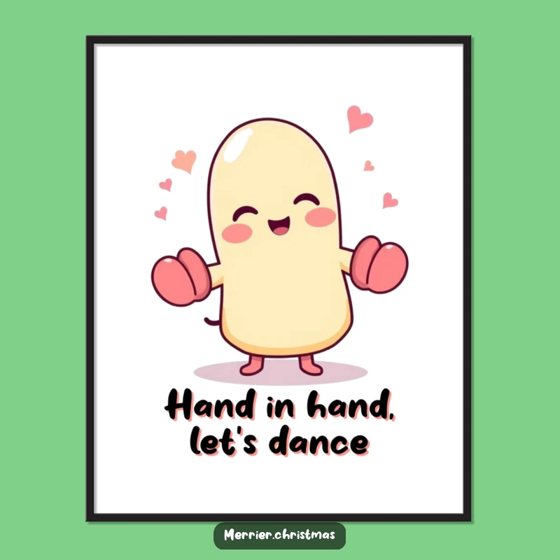 Free Printable Dancing Mitten Wall Art: Glee-Filled Character, Funny Downloadable Decor