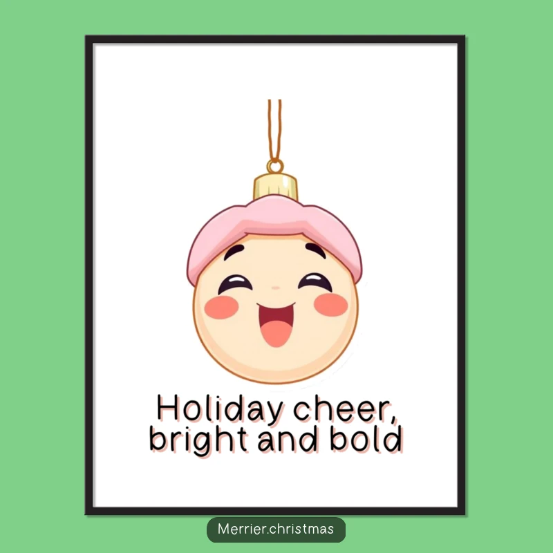 Free Printable Wall Art: Excited Christmas Ornament Scene, Funny Downloadable Decor for Holiday Cheer