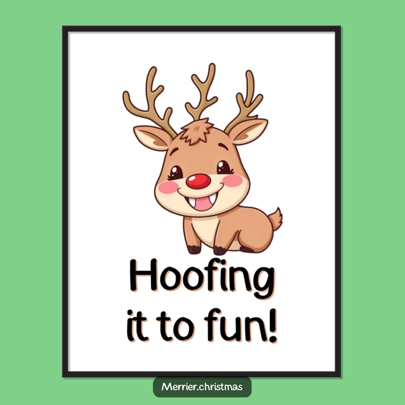 Free Printable Reindeer Wall Art: Goofy Grin Downloadable DIY Gift for Festive Fun