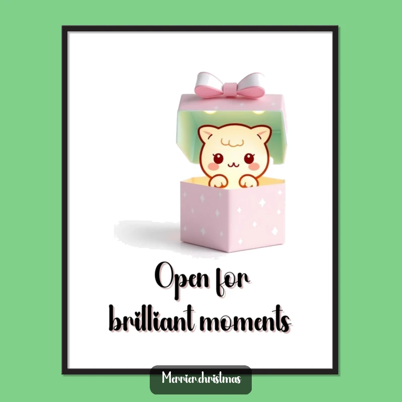 Free Printable Wall Art: Kawaii Gift Box Light - Funny & Cute Downloadable Decor