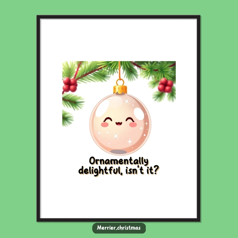 Sparkling Ornament Art: Festive Kawaii Christmas Free Printable Decor