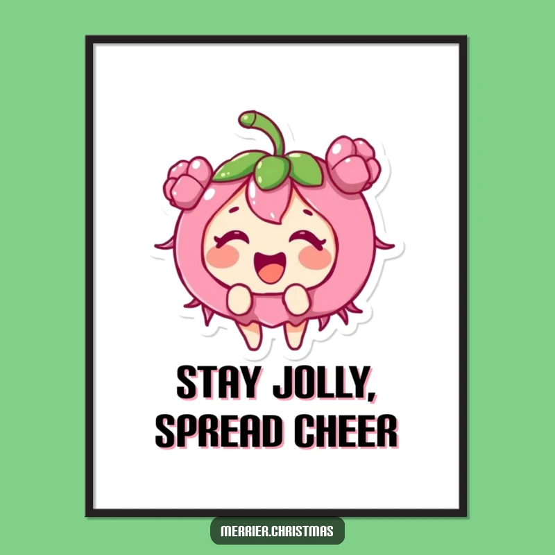 Funny Free Printable Wall Art: Giggling Holly Berry Festive Charm Downloadable Decor