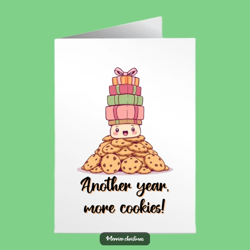 Free Printable Birthday Card: Bewildered Cookie Stack Funny Downloadable Gift