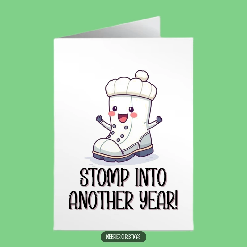 Free Printable Birthday Card: Stomping Boot Funny Joyful Celebration Downloadable Gift