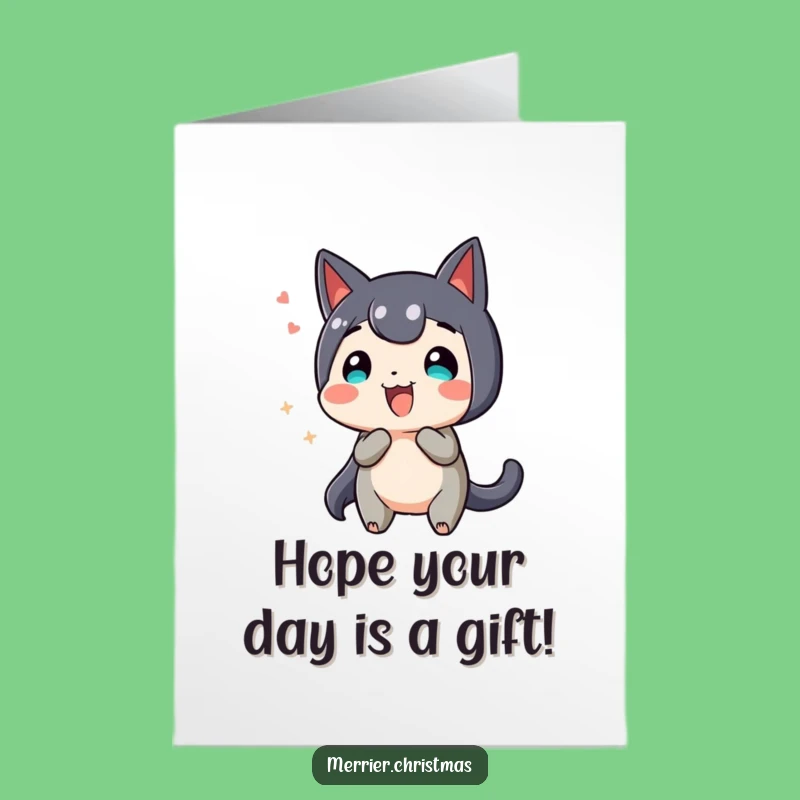 Free Printable Birthday Present Card: Funny Wiggling Gift Downloadable