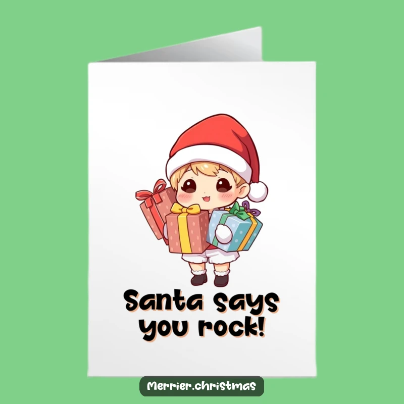 Free Printable Birthday Card: Santa Gift-Giver, Funny Downloadable Gift for Festive Birthdays