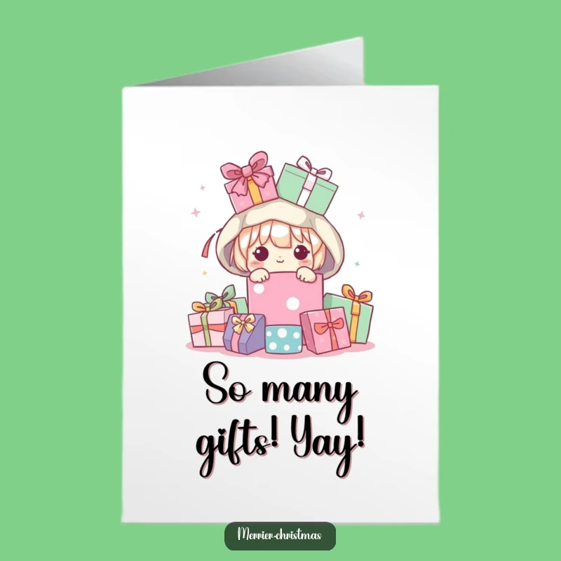 Free Printable Birthday Card: Kawaii Character Peeking Funny Downloadable Gift