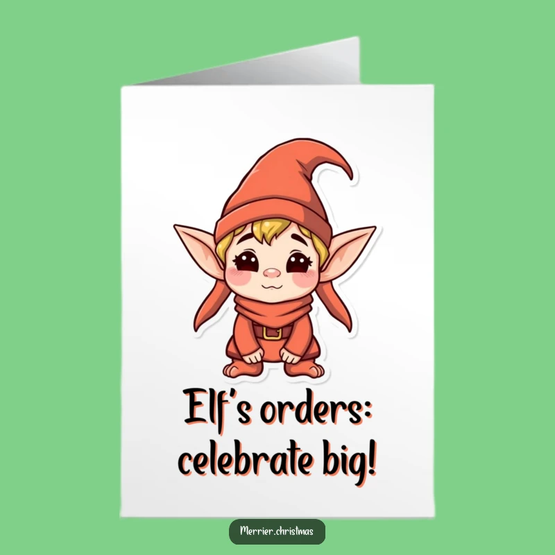 Free Printable Elf Card: Goofy Congratulations Downloadable Gift for Big Wins