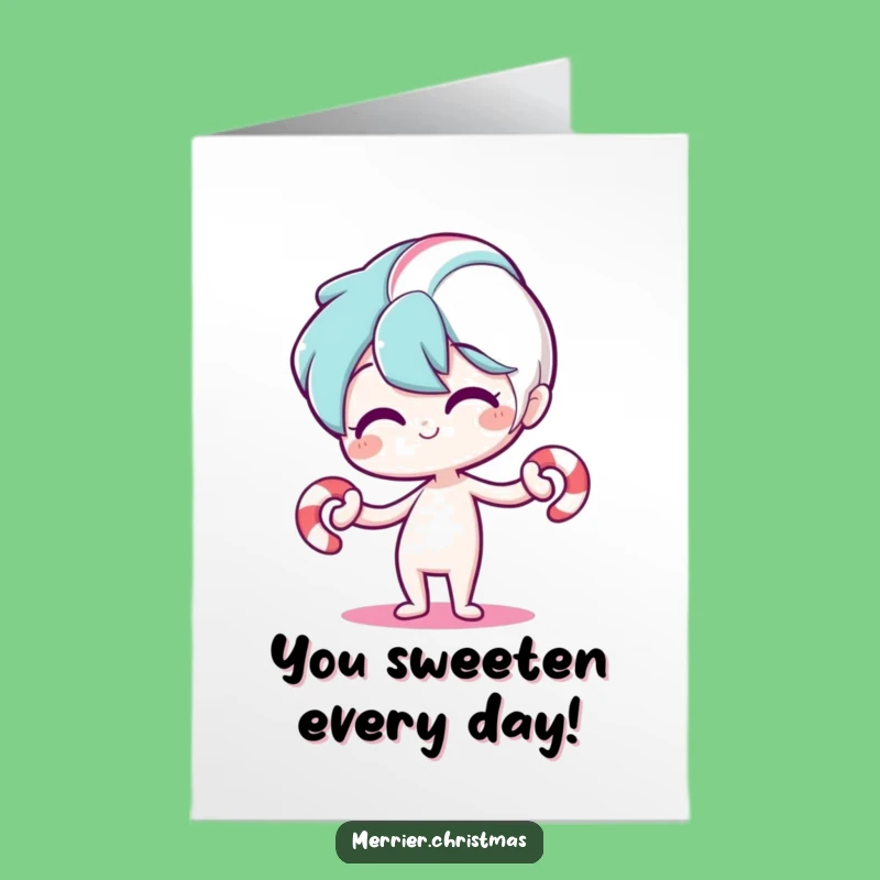 Free Printable Congrats Card: Playful Candy Cane Bend, Humorous Downloadable Gift