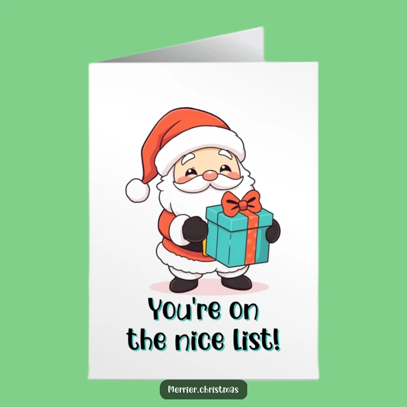 Free Printable Congrats Santa Card: Twinkling Character, Joyful Downloadable Gift