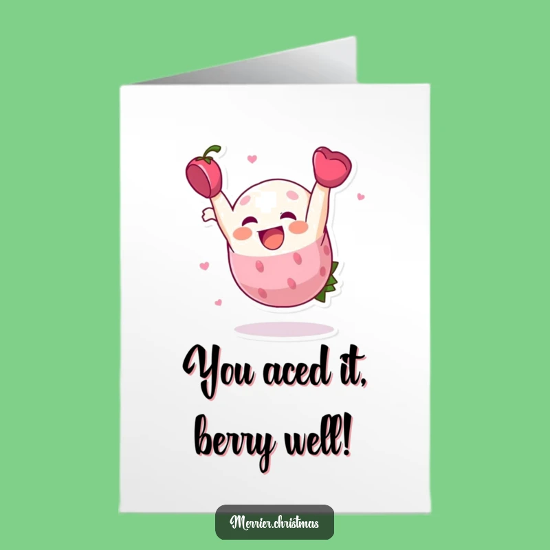 Free Printable Congrats Holly Berry Card: Funny Somersault Downloadable