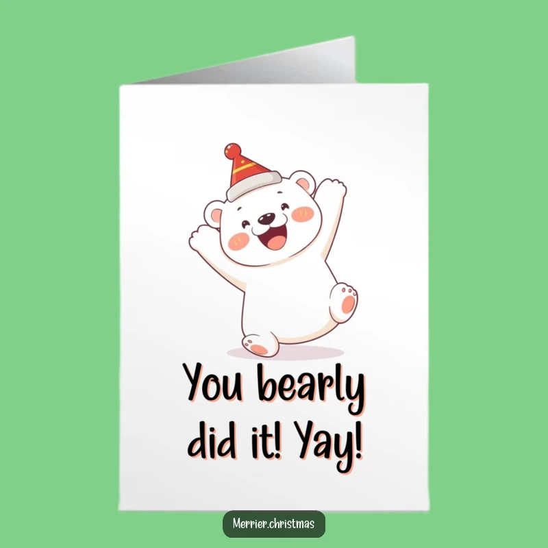 Free Printable Congrats Card: Polar Bear Somersault Funny Downloadable Gift