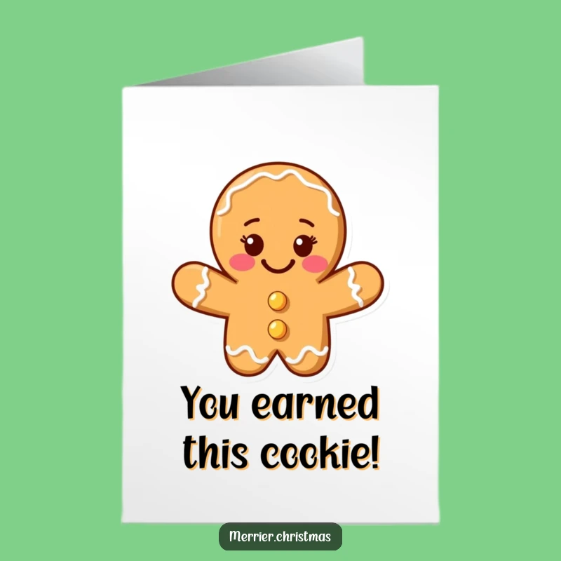 Free Printable Congrats Card: Gingerbread Man Smiles for Your Sweet Success!