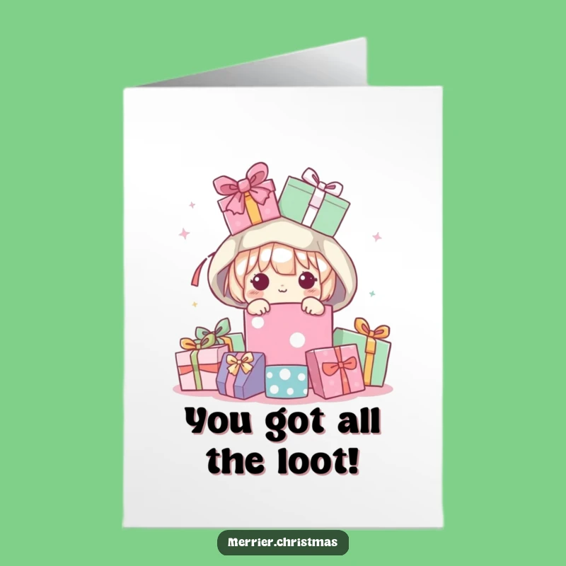 Free Printable Congrats Card: Kawaii Under Presents Humor Downloadable Gift