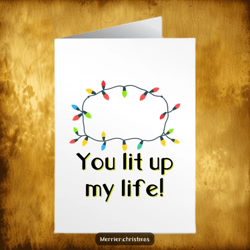 Funny Free Printable Congrats Card: Playful Christmas lights in a cheerful pattern celebrating a win.