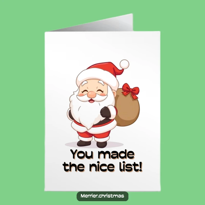 Free Printable Santa Congratulation Card: Festive Downloadable Gift for Cheerful Moments
