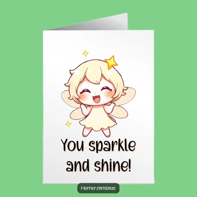 Free Printable Congrats Card: Twinkling Fairy Light Exaggerated Delight Downloadable Gift