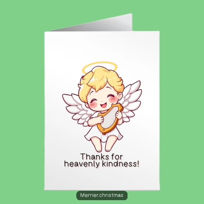 Free Printable Angel Thank You Card: Grateful Downloadable Gift from Above