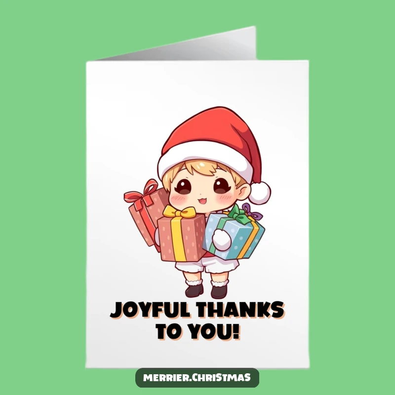 Free Printable Thank You Card: Santa Gift-Giver, Funny Downloadable Gift for Gratitude