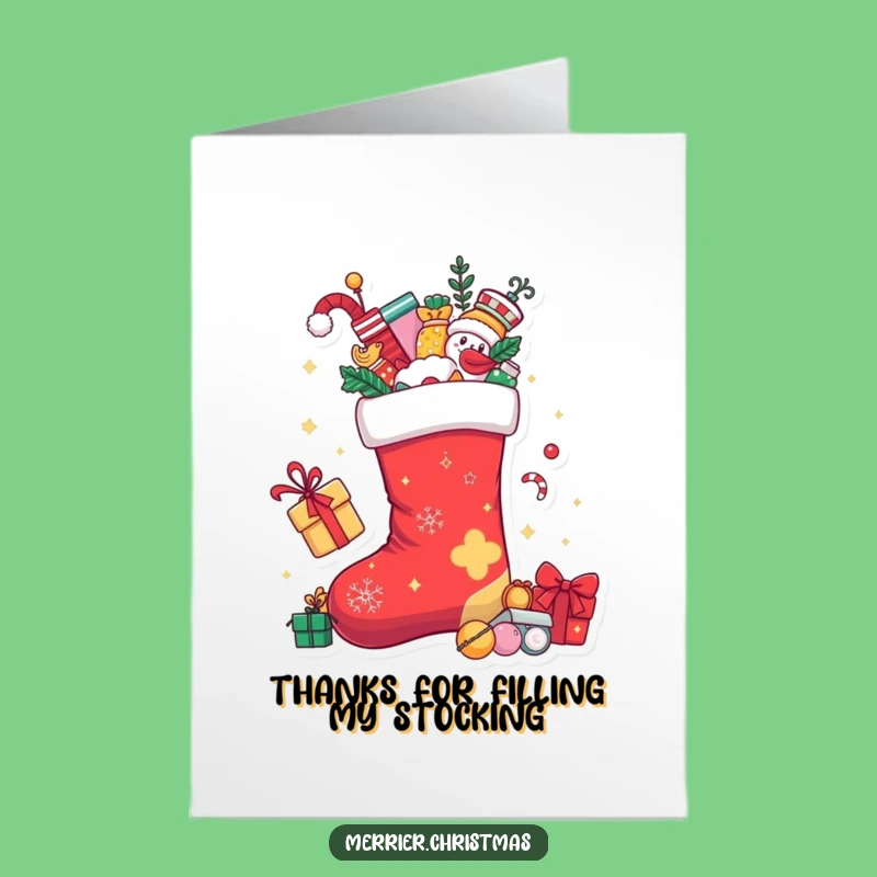 Free Printable Thank You Card: Stocking Overflow Playful Items Downloadable Gift