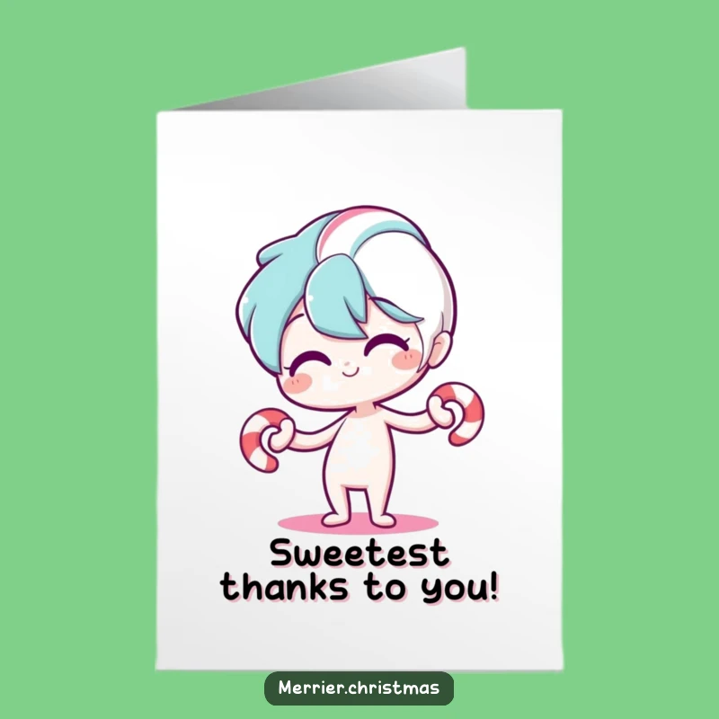 Free Printable Thank You Card: Funny Candy Cane Bend, Appreciative Downloadable Gift