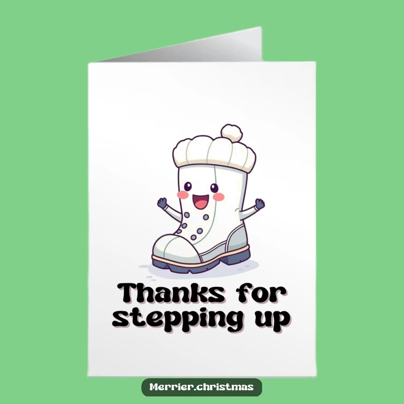 Free Printable Thank You Card: Stomping Boot Funny Gratitude Downloadable Gift