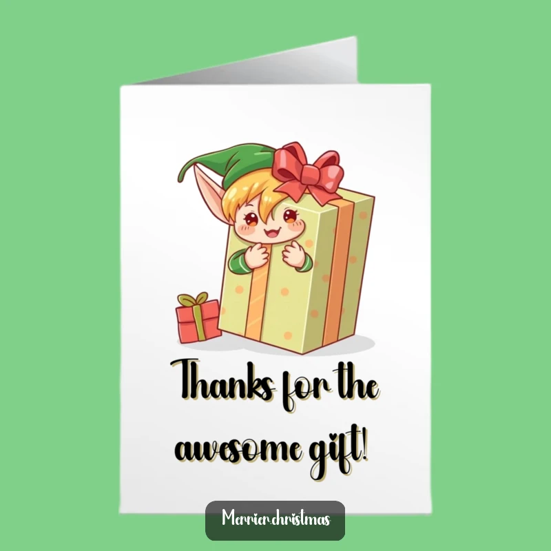Free Printable Thank You Card: Elf's Gift Wrapping Efforts Celebrated