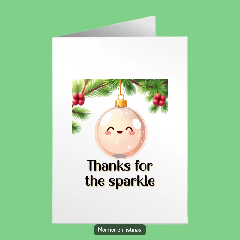 Sparkly Xmas Ornament Thank You Card: Free Printable, Festive Appreciation