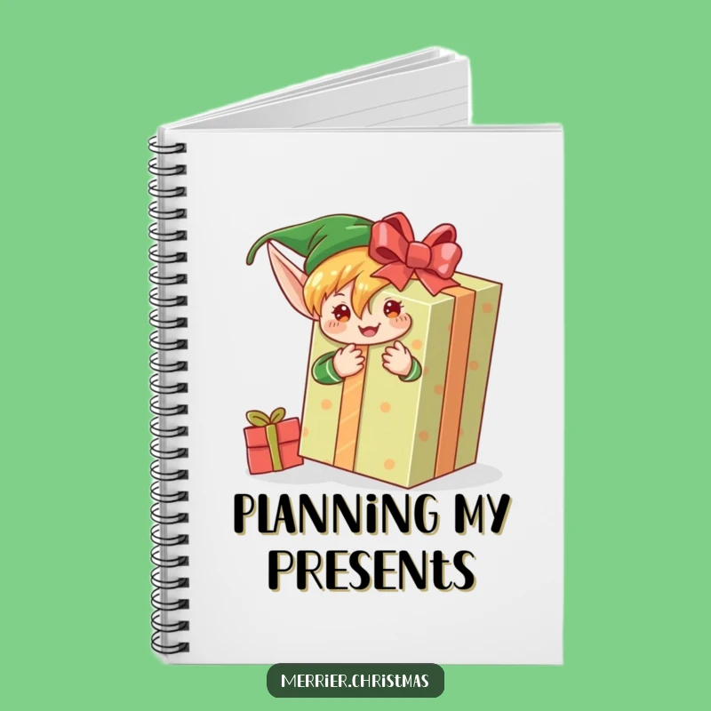 Funny Elf Gift Planner Notebook: Enthusiastic Holiday Ideas, Perfect Funny Gift