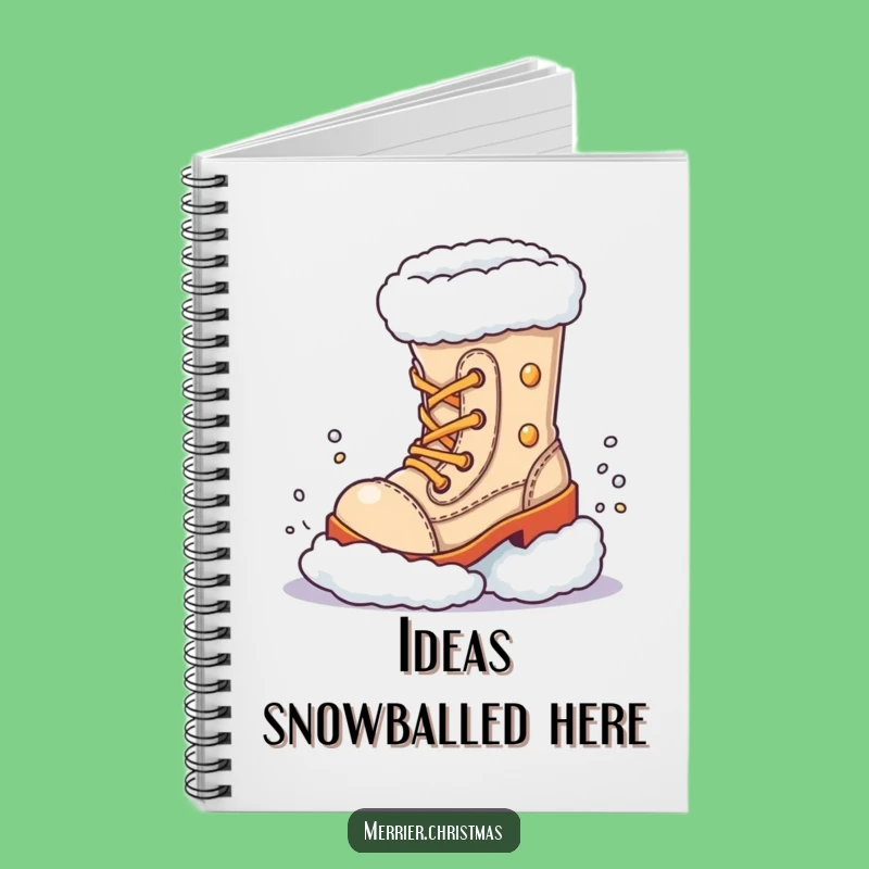 Funny Festive Boot Snow Kick Notebook - Jot Down Laughs & Ideas!