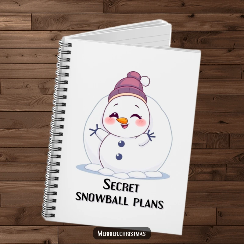 Funny Winking Snowman Notebook: a cute snowman humorously peeking and winking from behind a snowball, for notes and ideas.