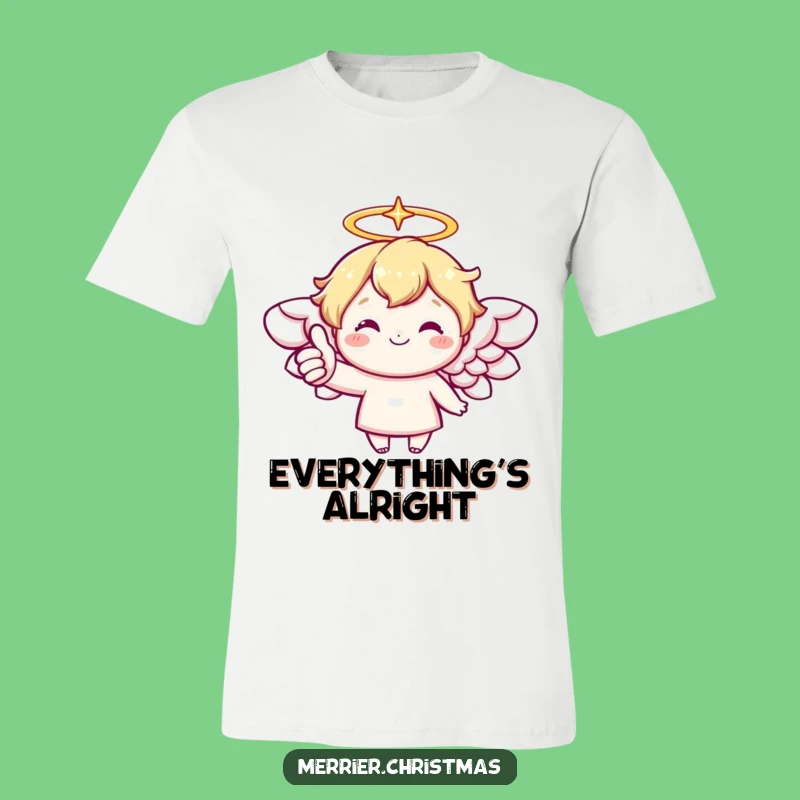 Funny Kawaii Angel T-Shirt: Cheerful Thumbs Up for Divine Humor