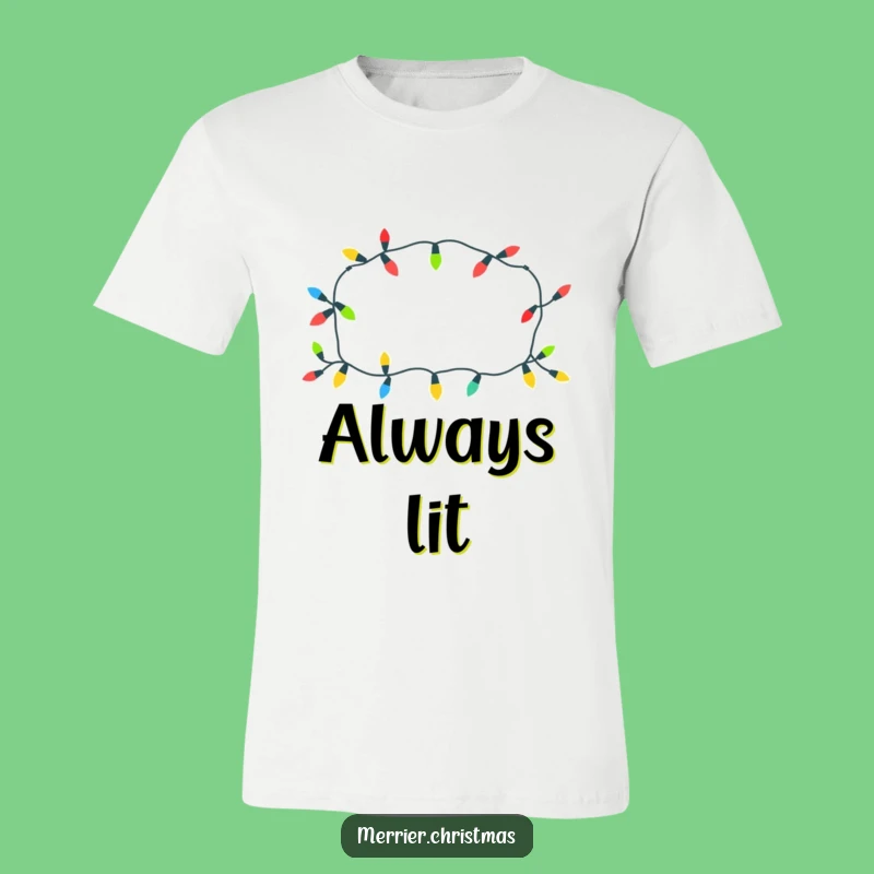 Funny Playful Christmas Lights T-Shirt: Cheerful Pattern for Festive Style