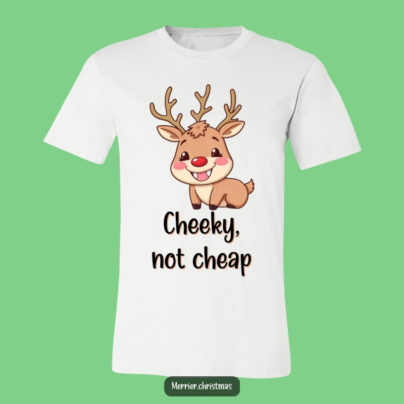 Funny Reindeer T-Shirt: Wearable Holiday Cheer with Goofy Grin