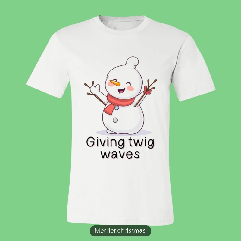 Funny Snowman Waving T-Shirt: Cozy Winter Wear and Hilarious Gag Gift