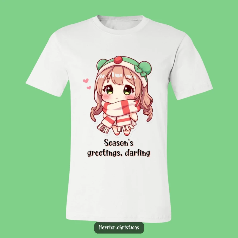 Funny Festive Scarf Kiss T-Shirt: Wear the Holiday Spirit with Style!