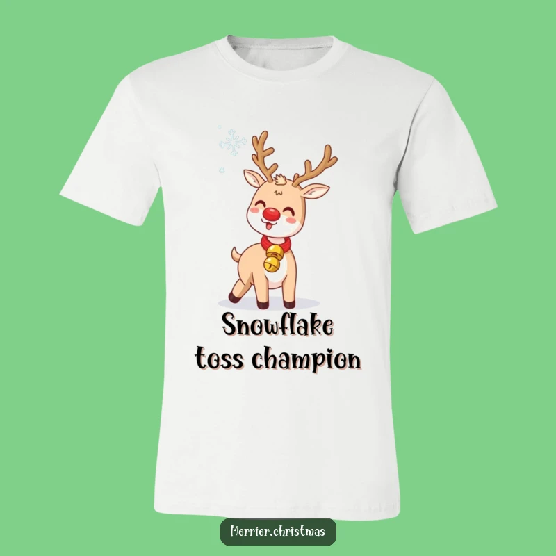 Funny Jingle Bell Reindeer T-Shirt: Playful Holiday Design, Ideal Humorous Gift!