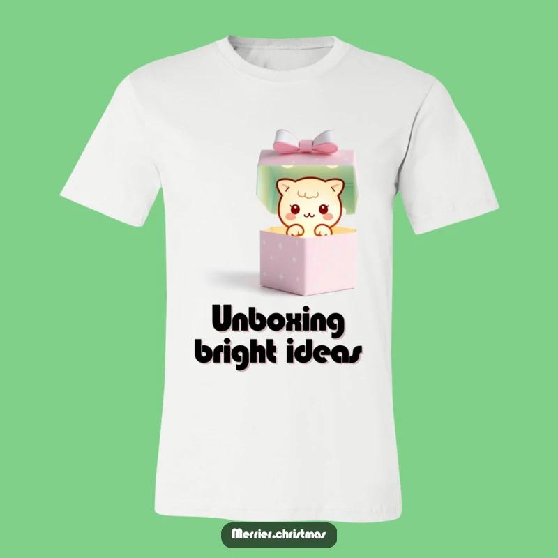 Funny Kawaii Gift Box T-Shirt: Twinkling Surprise, Perfect Cheerful Gift