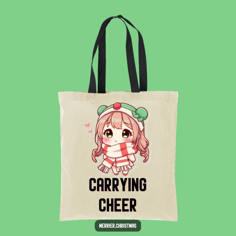 Funny Festive Scarf Kiss Tote Bag: Carry Holiday Cheer Everywhere You Go!