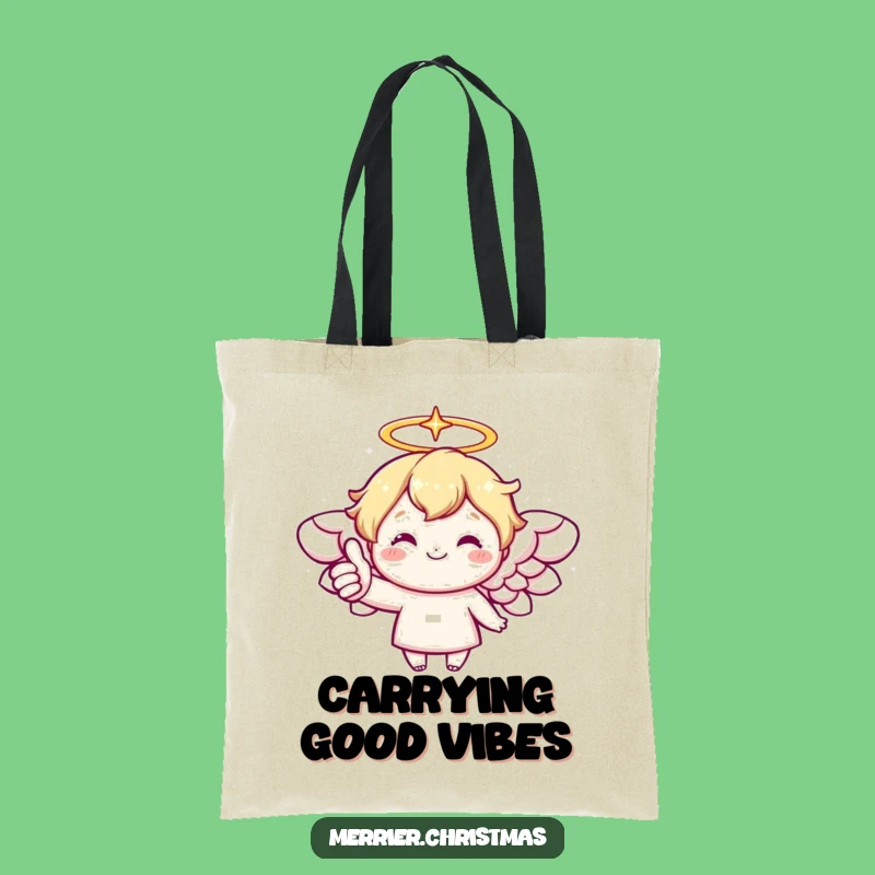 Funny Kawaii Angel Tote Bag: Carry Good Vibes with Style