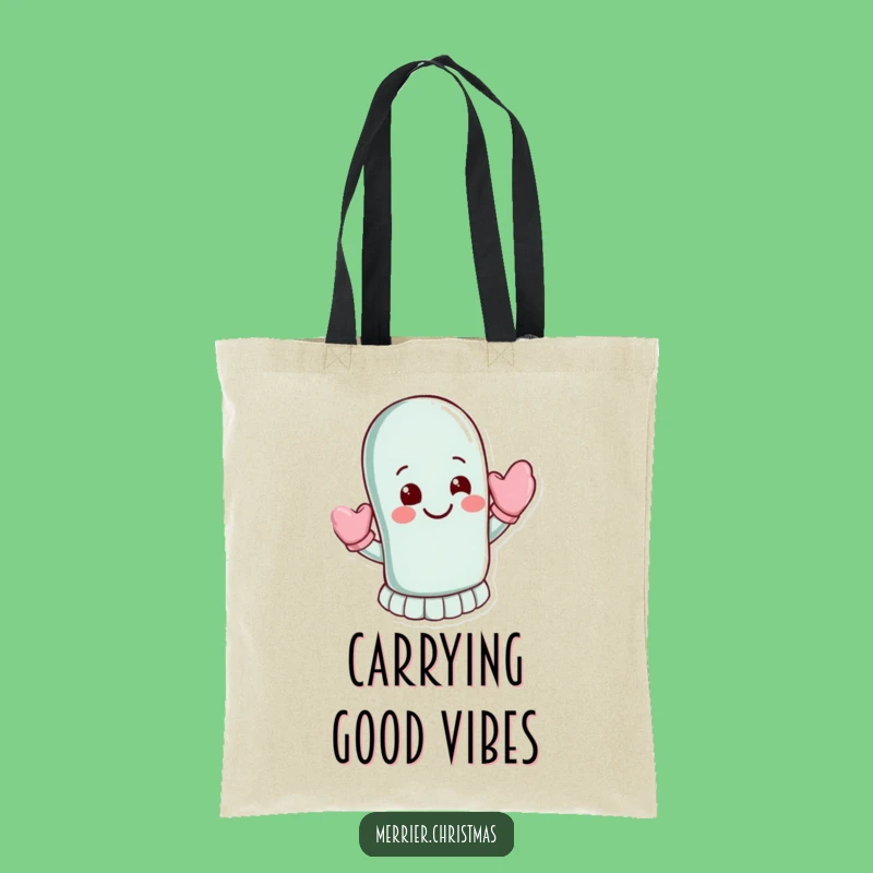Funny Waving Mitten Tote Bag: Carry Your Cheerful Greeting!