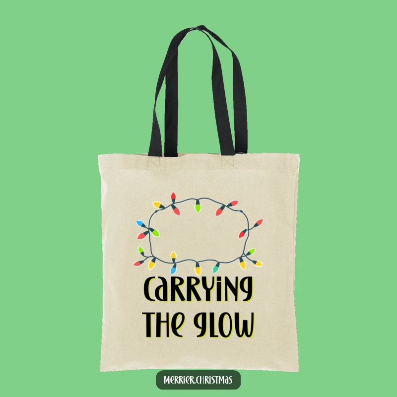 Funny Cheerful Christmas Lights Tote Bag: Carry Your Holiday Spirit Playfully