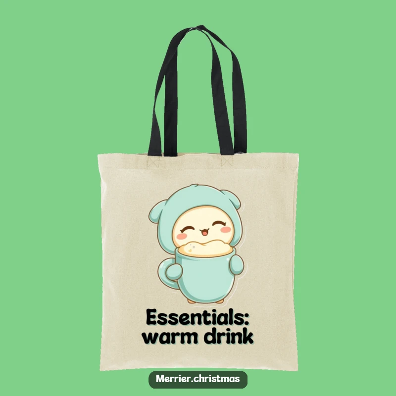 Funny Kawaii Winking Drinker Tote Bag: Carry Your Brews with Hilarious Style!